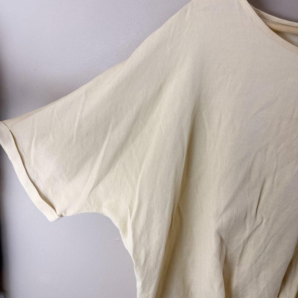 Umgee Womens Medium Cream Boho Oversized Tunic Blouse Dolman Sleeve - Picture 2 of 9